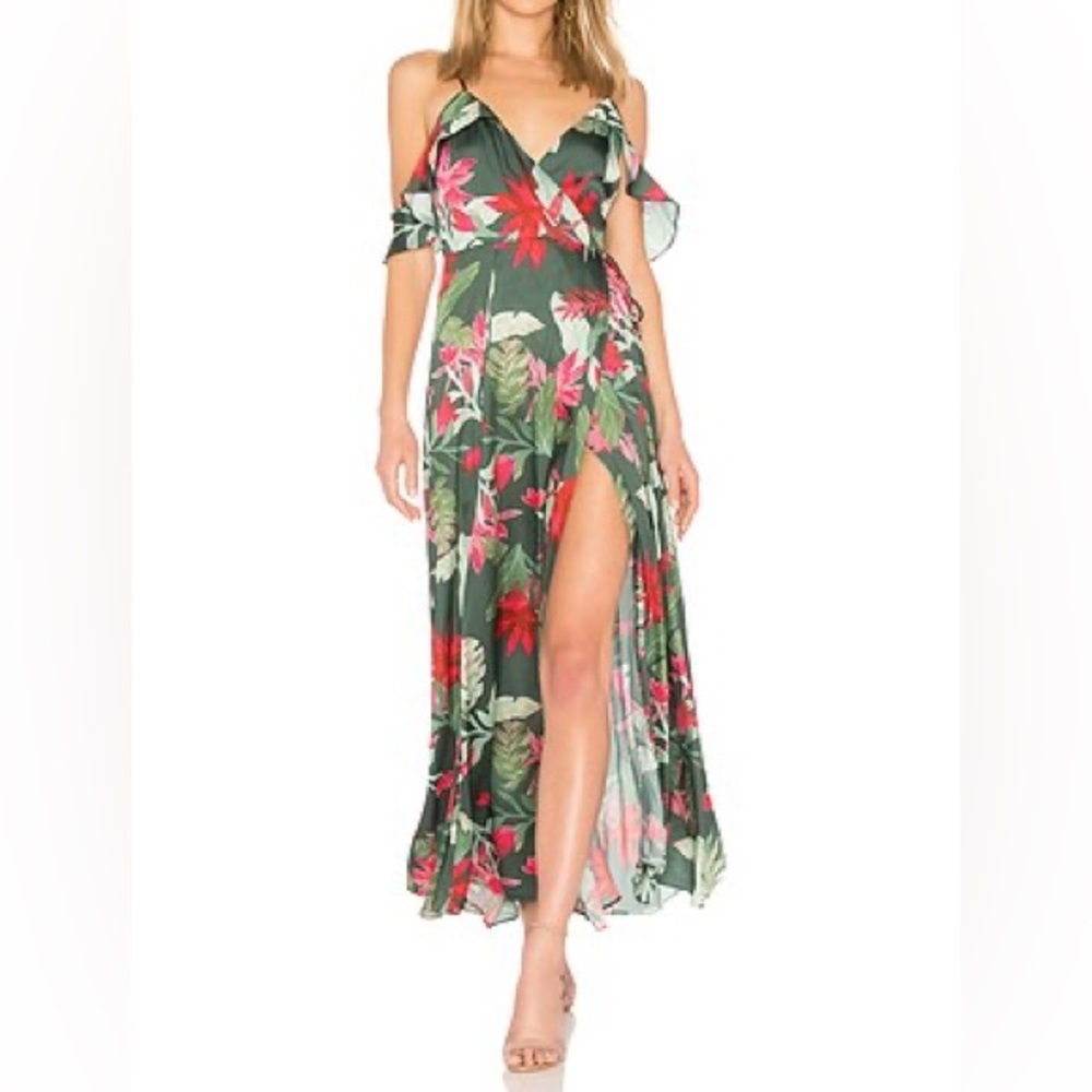 NEW Lovers and Friends Mandy Wrap Maxi in Hot Tropics